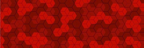 Hexagons red background. Abstract pattern honeycomb. Vector illustration.