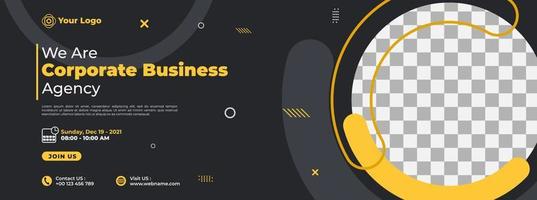 Modern business banner template design for webinar, marketing, online class program, etc vector