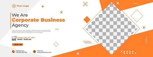 Modern business banner template design for webinar, marketing, online class program, etc vector