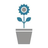 Plant Pot Glyph Two Color Icon vector