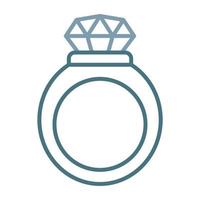 línea de anillos de boda icono de dos colores