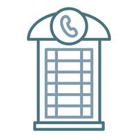 Phone Booth Line Two Color Icon vector