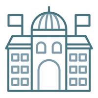 Government Building Line Two Color Icon vector