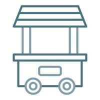 Food Cart Line Two Color Icon vector