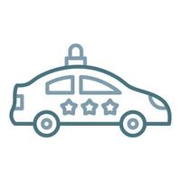 Police Car Line Two Color Icon vector