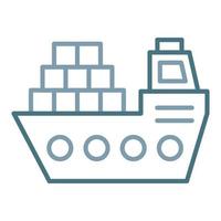 Cargo Ship Line Two Color Icon vector