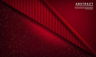 3D red luxury abstract background, overlap layer on dark space with glitter random dots effect decoration. Modern template element future style for flyer, banner, cover, brochure, or landing page vector