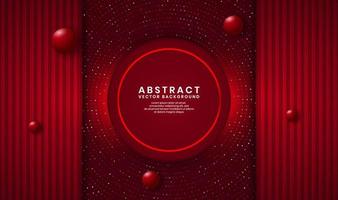 3D red luxury abstract background, overlap layer on dark space with glitter random dots effect decoration. Modern template element future style for flyer, banner, cover, brochure, or landing page vector