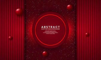 3D red luxury abstract background, overlap layer on dark space with glitter random dots effect decoration. Modern template element future style for flyer, banner, cover, brochure, or landing page vector