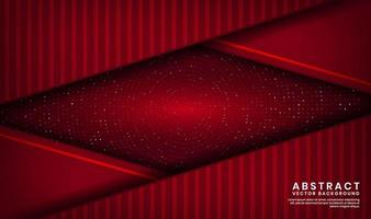 3D red luxury abstract background, overlap layer on dark space with glitter random dots effect decoration. Modern template element future style for flyer, banner, cover, brochure, or landing page vector