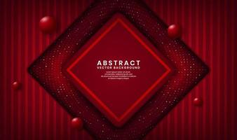 3D red luxury abstract background, overlap layer on dark space with glitter random dots effect decoration. Modern template element future style for flyer, banner, cover, brochure, or landing page vector