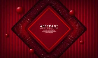 3D red luxury abstract background, overlap layer on dark space with glitter random dots effect decoration. Modern template element future style for flyer, banner, cover, brochure, or landing page vector