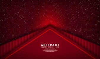 3D red luxury abstract background, overlap layer on dark space with glitter random dots effect decoration. Modern template element future style for flyer, banner, cover, brochure, or landing page vector
