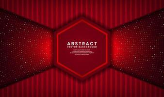 3D red luxury abstract background, overlap layer on dark space with glitter random dots effect decoration. Modern template element future style for flyer, banner, cover, brochure, or landing page vector