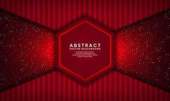 3D red luxury abstract background, overlap layer on dark space with glitter random dots effect decoration. Modern template element future style for flyer, banner, cover, brochure, or landing page vector