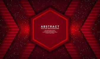 3D red luxury abstract background, overlap layer on dark space with glitter random dots effect decoration. Modern template element future style for flyer, banner, cover, brochure, or landing page vector