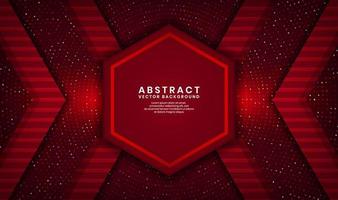 3D red luxury abstract background, overlap layer on dark space with glitter random dots effect decoration. Modern template element future style for flyer, banner, cover, brochure, or landing page vector