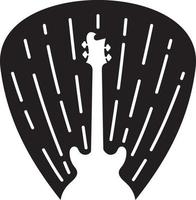 púa de guitarra en blanco y negro vector