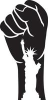 Statue of liberty in revolution fist vector