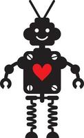 Robot with heart vector