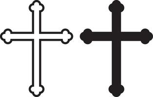 Religion Cross in black and white vector