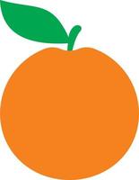 Orange with leaf vector