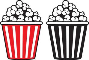 Popcorn in box icons