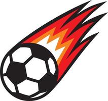 Simple football or soccer ball on fire vector