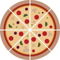 vector de pizza en rodajas