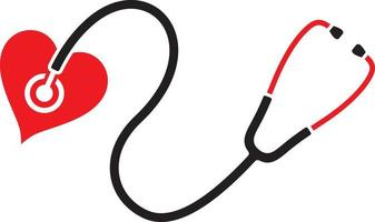 Stethoscope and heart vector