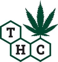 THC tetrahydrocannabinol molecular structural chemical formula vector