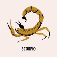 Sign of the zodiac Scorpio. Constellation of the Scorpion. Vector illustration.