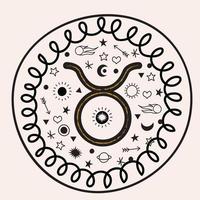 Taurus is a sign of the zodiac. Horoscope and astrology. Vector illustration in a flat style.