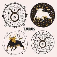 Taurus is a sign of the zodiac. Horoscope and astrology. Vector illustration in a flat style.