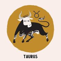 Taurus is a sign of the zodiac. Horoscope and astrology. Vector illustration in a flat style.