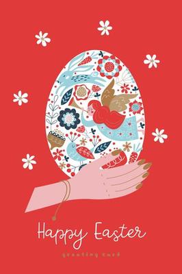 Happy Easter. Vector template for greeting cards.