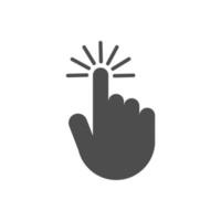 haga clic en el icono simple con forma de mano vector