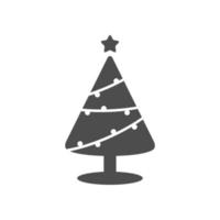 icono de árbol de navidad simple sobre fondo blanco vector