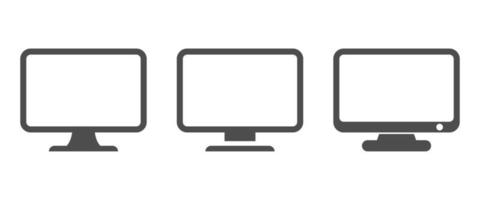 icono de monitor del conjunto básico de iconos planos vector