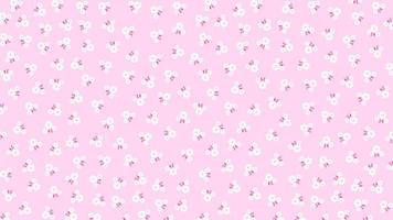 seamless pattern of small white flowers on pink background vector