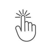 simple icon click with hand shape vector