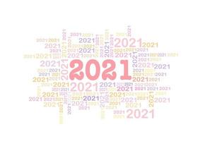 A group of number 2021, the year of the lord. They are randomly size and position. vector