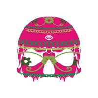 Beautiful Skull with marijuana color and one eye vector