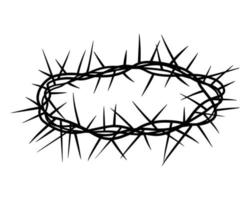 The crown of thorns is a symbol of the death and resurrection of Jesus Christ. Symbol of the Lord's Supper. Vector isolated illustration on white background