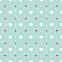 Seamless geometric pattern with hearts. Vintage background. Vector illustration