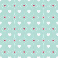 Seamless geometric pattern with hearts. Vintage background. Vector illustration