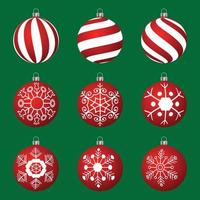 set of Christmas Bell Ornament vector
