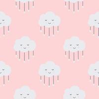 Childish seamless pattern with cute clouds in Scandinavian style. Baby print. Vector hand-drawn illustration.