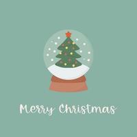Guirnalda festiva con ilustración de vector plano de tazón de vidrio. tarjeta de felicitación de Navidad, elemento de diseño decorativo de postal. símbolo tradicional de celebración de vacaciones de invierno.