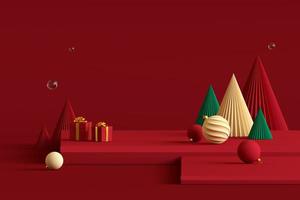 3D Render Abstract Winter Background, Christmas and new year background photo